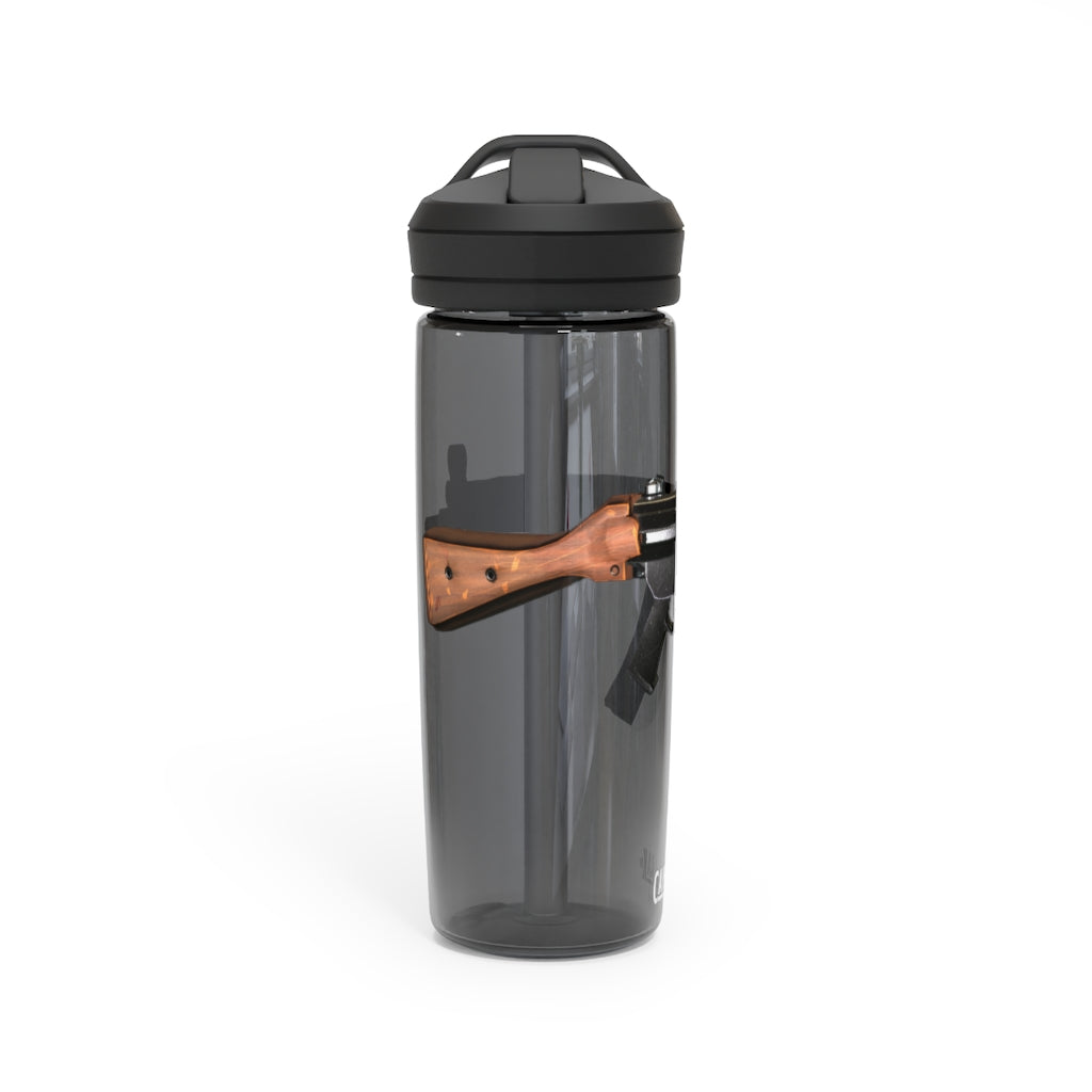 Rifle CamelBak Eddy® Water Bottle in 20oz and 25oz sizes, showcasing its durable Tritan™ material and spill-proof design.